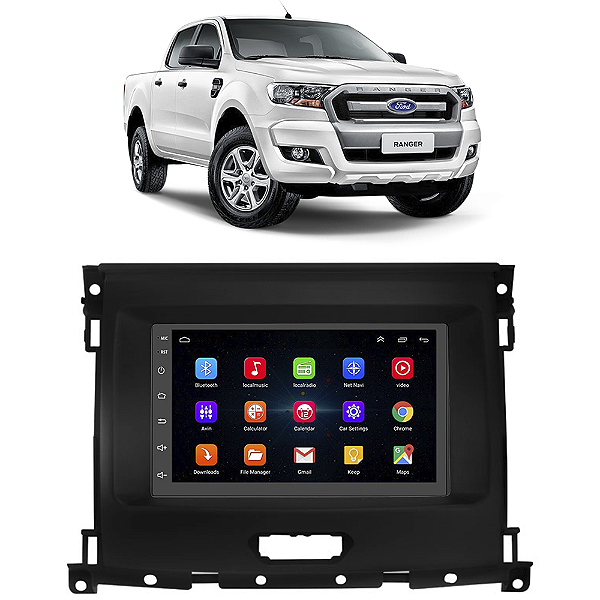 Kit Multimídia Android Ranger 2016 A 2021 7'' Polegadas 1-16GB GPS TV Online Bluetooth WiFi