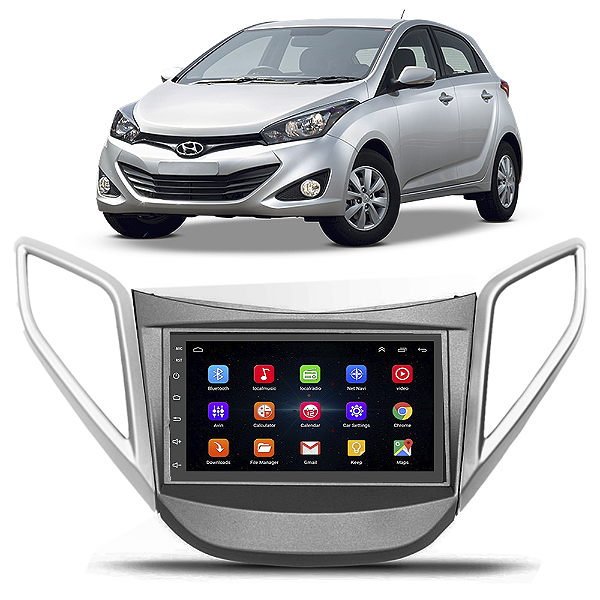 Kit Multimídia Android Hyundai Hb20 2012 A 2019 7'' Polegadas 1GB-16GB GPS Bluetooth WiFi TV Online