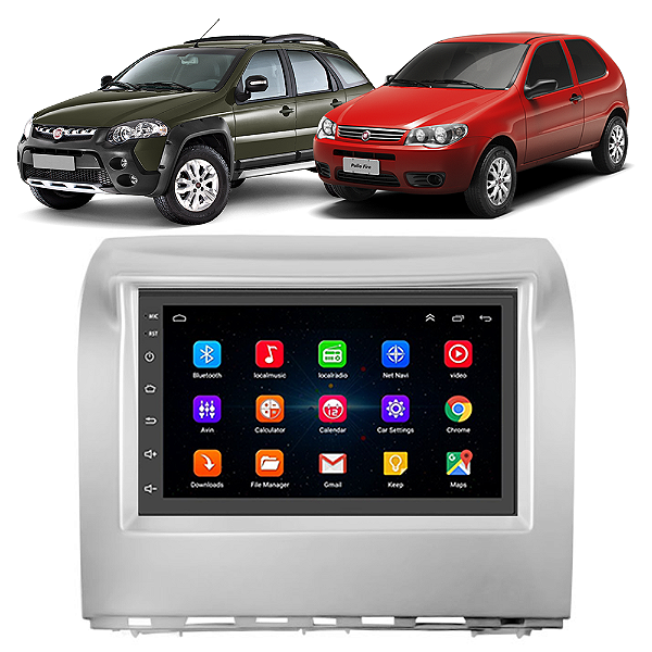 Kit Multimídia Android Palio Fire Way 2014 A 2017 7'' Polegadas 1-16GB GPS TV Online Bluetooth WiFi