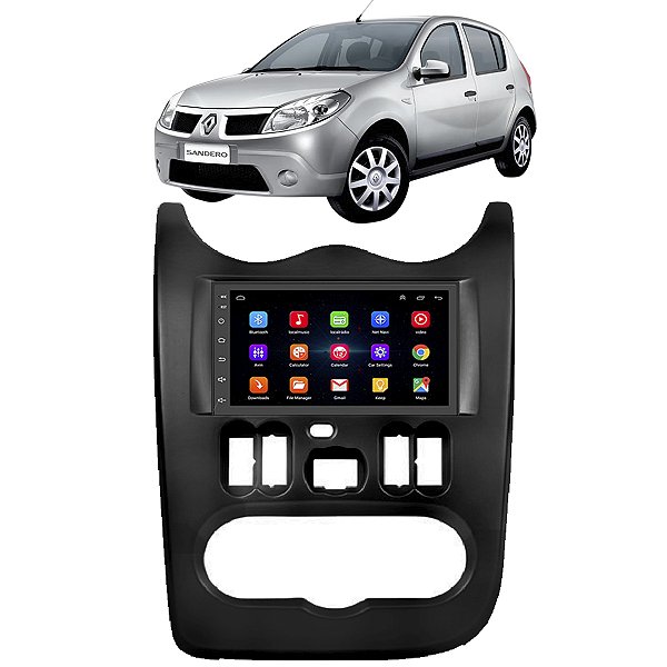 Kit Multimídia Android Renault Sandero (2007- 2011) 7'' Polegadas 1-16GB GPS TV Online WiFi