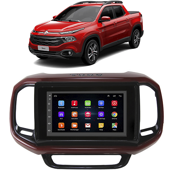 Kit Multimídia Android Toro 2016 A 2023 7'' Polegadas 1-16GB GPS TV Online Bluetooth WiFi