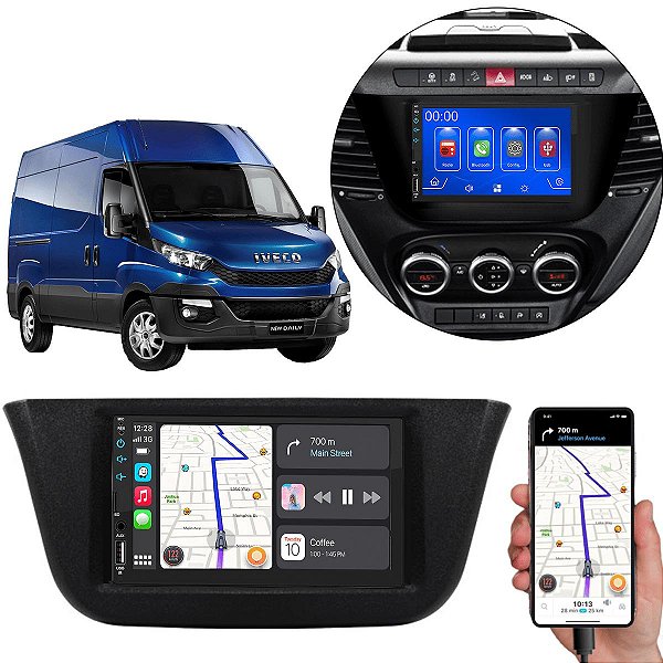 Kit Multimidia MP5 Android-Auto Carplay Daily 2020-2023 7" + Câmera de Ré