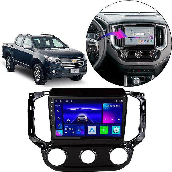 Kit Multimídia Octa-Core 4GB 64GB Chevrolet S10 2017-2021 CarPlay