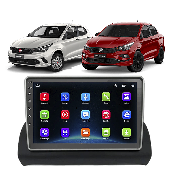 Kit Multimídia Android Argo 2018-2022 9" Tv Online GPS Bluetooth WiFi USB Rádio FM