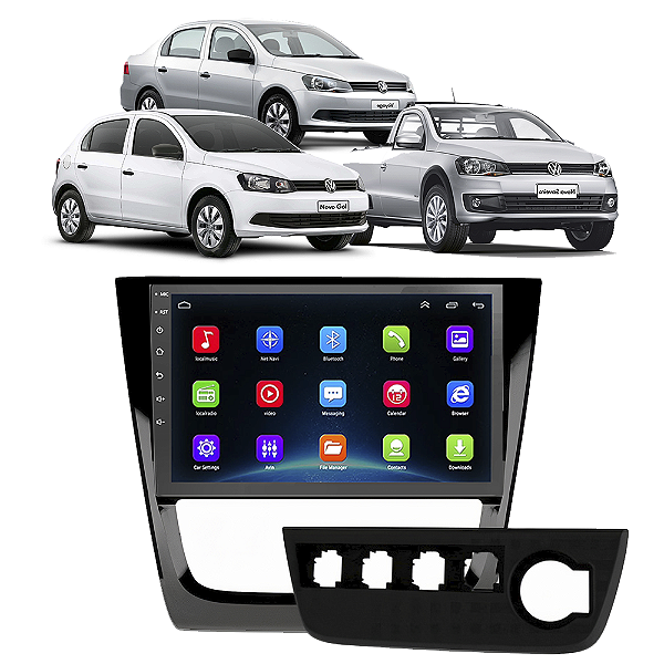 Kit Multimídia Android Gol G6 Voyage Saveiro 2012-2016 9" Tv Online GPS Bluetooth WiFi