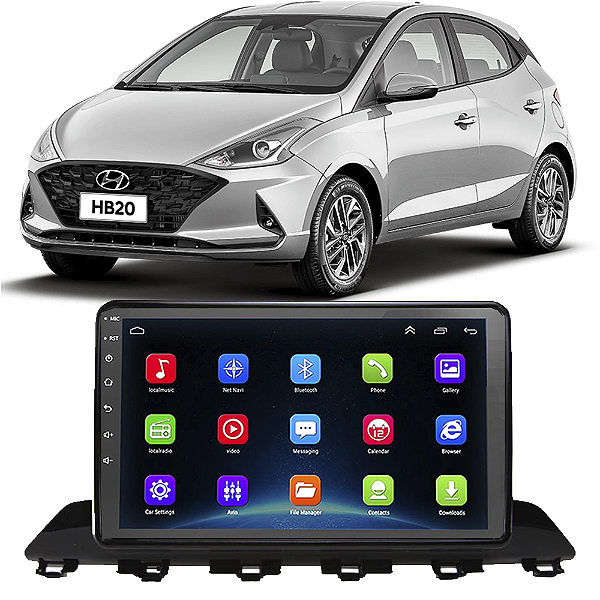 Kit Multimídia Android Hb20 2020-2021 9" Tv Online GPS Bluetooth WiFi USB Rádio FM