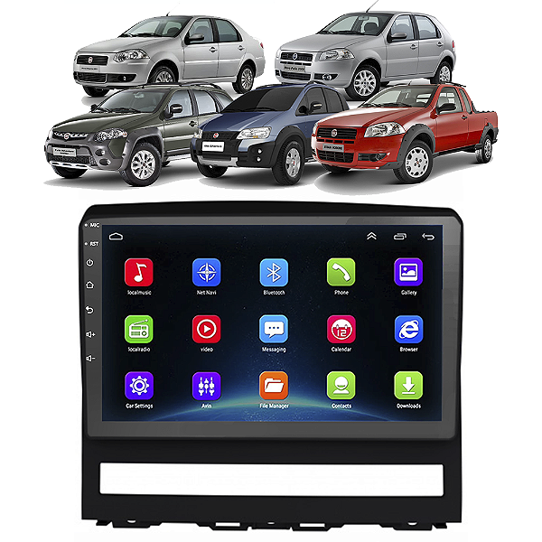 Kit Multimídia Android Palio Celebration 2004-2012 9" Tv Online GPS Bluetooth WiFi USB Rádio