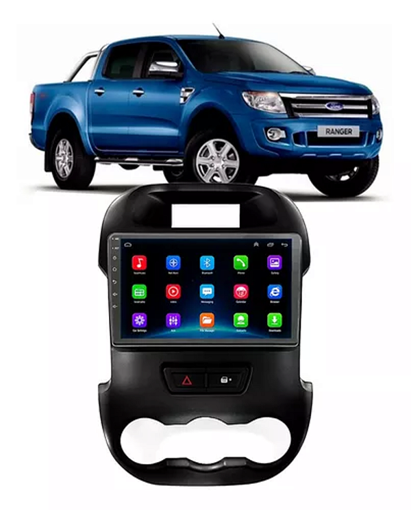 Kit Multimídia Android Ranger 2012-2016 9" Tv Online GPS Bluetooth WiFi USB Rádio FM