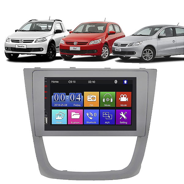 Kit Multimídia Mp5 GOL G5 2008-2012 7” Android IOS USB SD Bluetooth Rádio FM