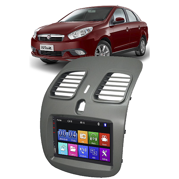 Kit Multimídia Mp5 GRAND SIENA 2013-2021 7” Android IOS USB SD Bluetooth Rádio FM