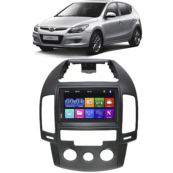Kit Multimídia Mp5 I30 2009-2012 7” Android IOS USB SD Bluetooth Rádio FM