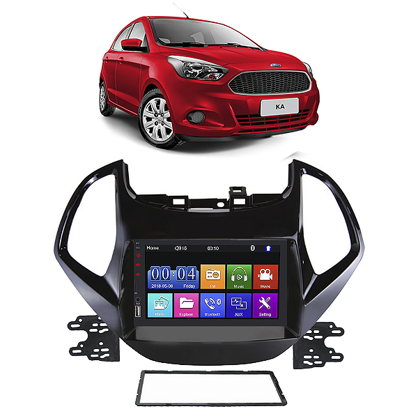 Kit Multimídia Mp5 KA 2015-2017 7” Android IOS USB SD Bluetooth Rádio FM