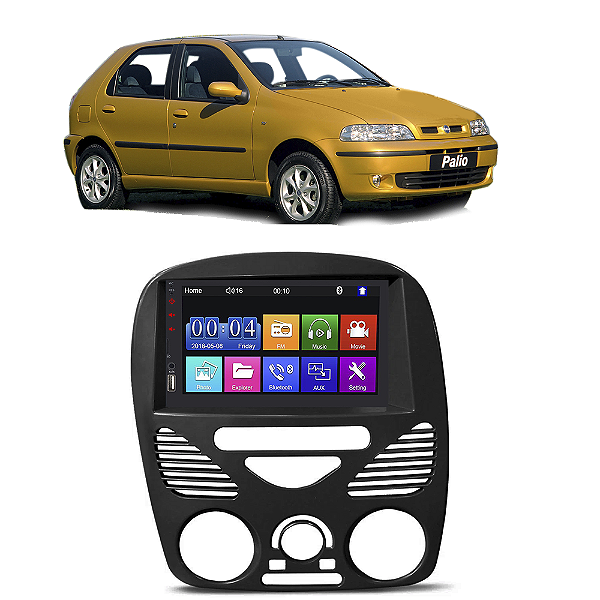 Kit Multimídia Mp5 PALIO 2001-2013 7” Android IOS USB SD Bluetooth Rádio FM