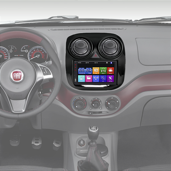 Kit Multimídia Mp5 PALIO 2012-2018 7” Android IOS USB SD Bluetooth Rádio FM