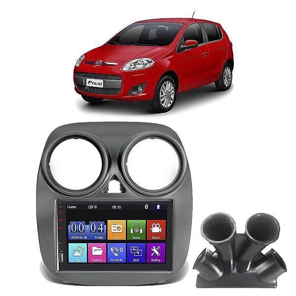 Kit Multimídia Mp5 PALIO 2012-2018 7” Android IOS USB SD Bluetooth Rádio FM