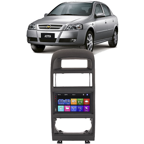 Kit Multimídia Mp5 ASTRA 1998-2012 7” Android IOS USB SD Bluetooth Rádio FM