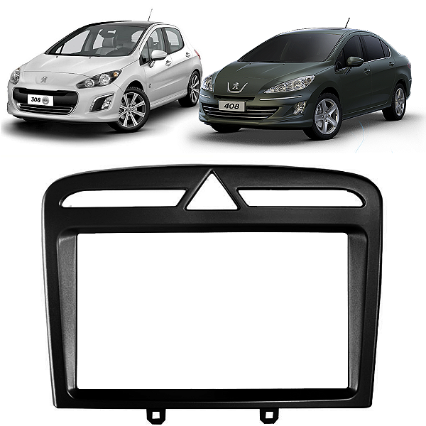 Moldura Painel 2 Din Peugeot 308 e 408 2012 a 2019 - 7 Polegadas para Central Multimídia