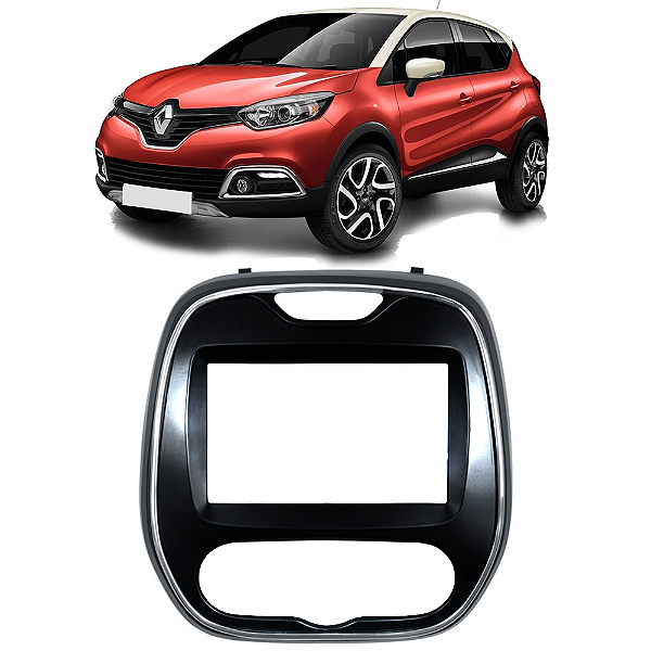 Moldura Painel 2 Din Renault Captur 2017 a 2024 - 7 Polegadas para Central Multimídia MP5