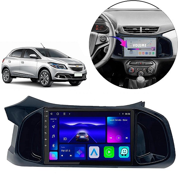Kit Multimidia Android Octa-Core 4/64GB 9" Polegadas Onix Prisma 2013-2019 CarPlay
