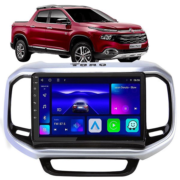 Kit Multimídia Android Octa-Core 4/64GB Fiat Toro  2016-2021 CarPlay