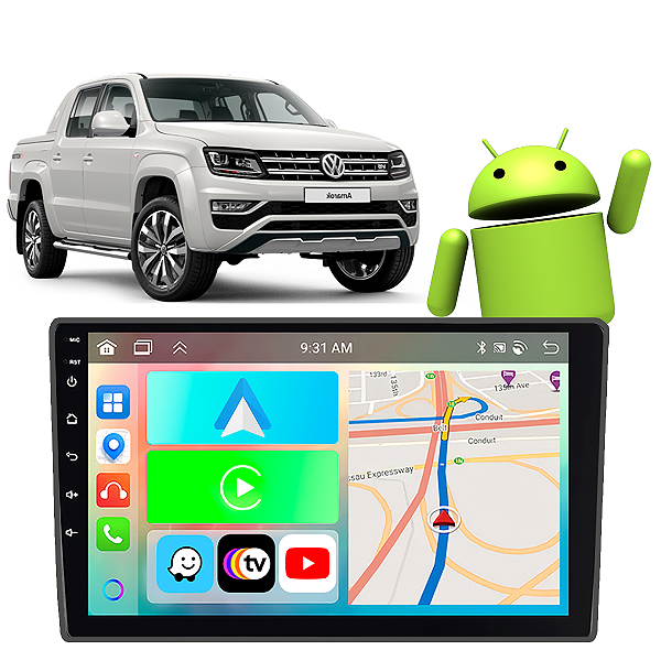 Kit Central Multimídia Android 9" Polegadas 2/32GB Amarok 2012-2022 CarPlay