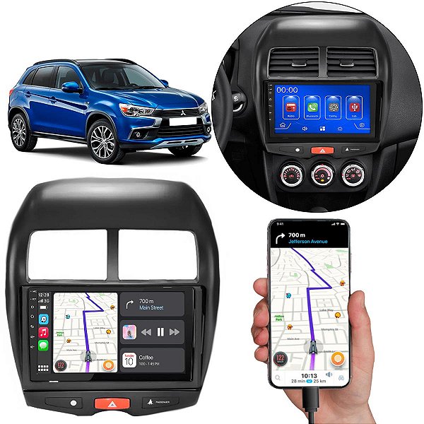 Kit Multimídia 9” Polegadas Mitsubishi Asx 2010-2022 MP5 CarPlay/Android Auto