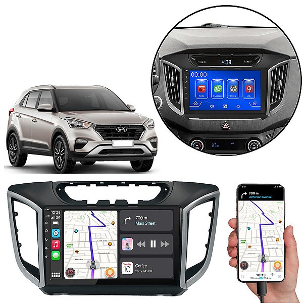 Kit Multimidia Hyundai Creta 2016-2021 Mp5 9" Pol Android-Auto Carplay