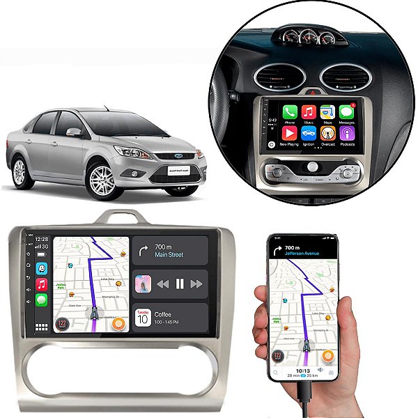 Kit Multimídia 9” Polegadas Ford Focus 2009-2013 MP5 CarPlay/Android Auto