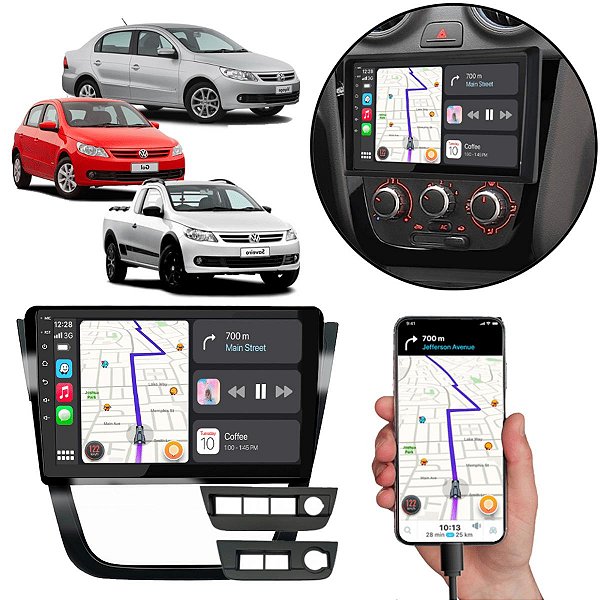 Kit Multimídia 9 Polegadas Volkswagen Gol G5 2008-2012 MP5 CarPlay + Câmera e Moldura