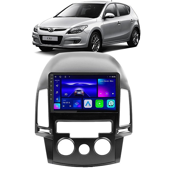 Kit Multimídia Android Octa-Core 4-64GB CarPlay Hyundai I30 2009 a 2012 + Câmera de Ré
