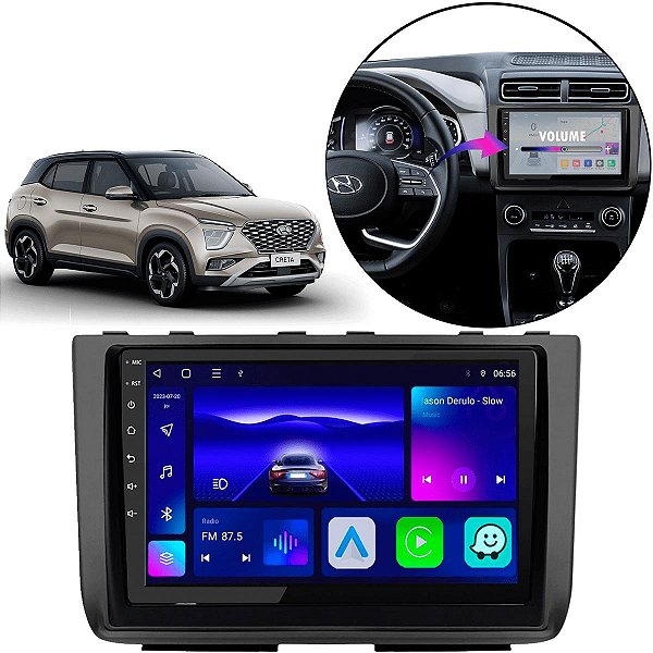 Kit Multimídia 9pol Octa-core Creta 2022-2024 Gps + Camera