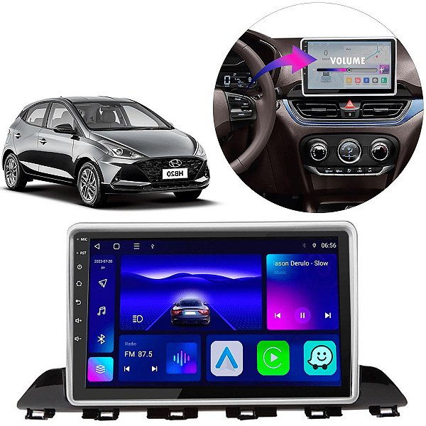 Kit Multimídia Android Octa-Core 9pol Hyundai Hb20 2020-2024 Waze + Câmera