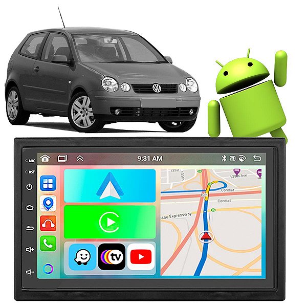 Kit Multimídia Android Polo 2003-2008 Gps Tv Online + Câmera de Ré