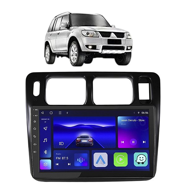 Kit Multimídia Android Octacore 9pol Pajero TR4 2003-2015 WiFi + Câmera de Ré