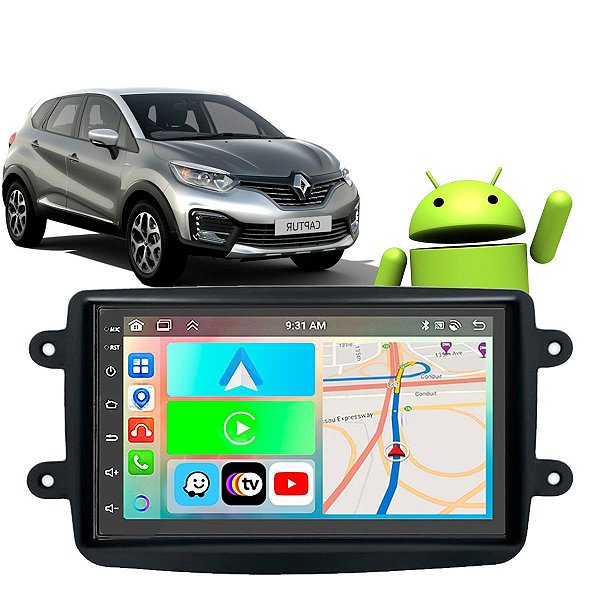 KIT MULTIMIDIA ANDROID 7" CAPTUR 17/22 RETRATIL 2DIN CARPLAY