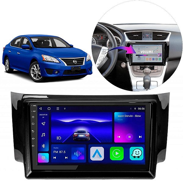 Kit Multimídia Android Octacore 9pol Sentra 2014-2020 WiFi + Câmera de Ré