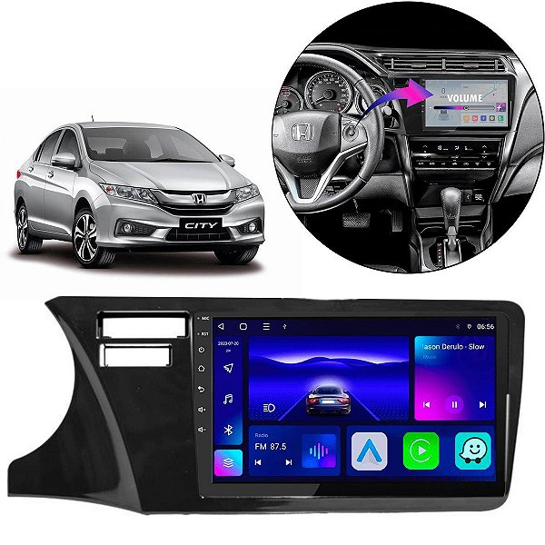 KIT MULTIMIDIA OCTA-CORE 9" CITY 15/21 2 FUROS BLACK PIANO