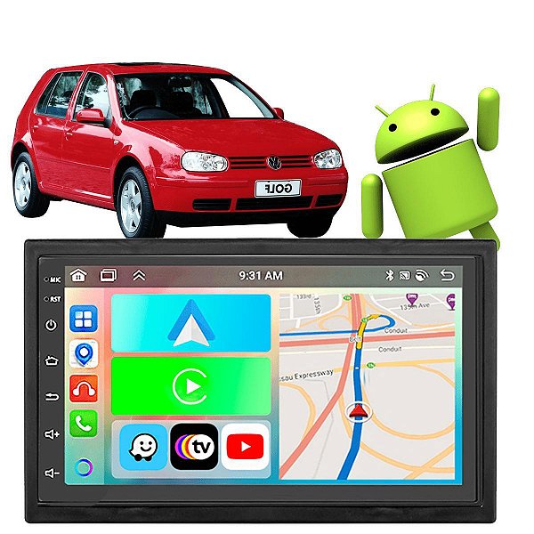 KIT MULTIMIDIA ANDROID GOLF 99/13  PRETO CH VOLKSWAGEN CARPL