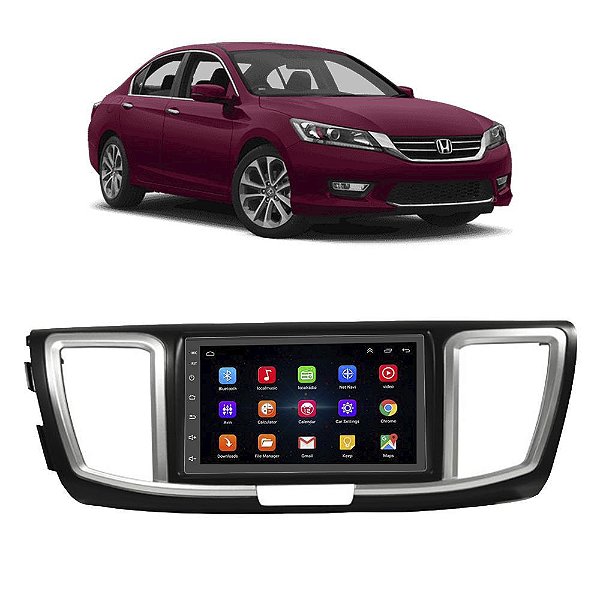 KIT MULTIMIDIA ANDROID 7" ACCORD 13/17 2 DIN PRETO PRATA