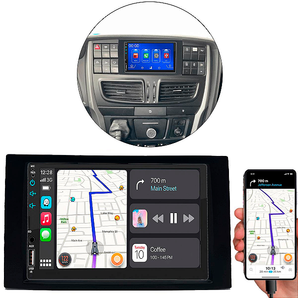 KIT MULTIMÍDIA ANDROID 2DIN 7" COMPATÍVEL IVECO DAILY 20/22