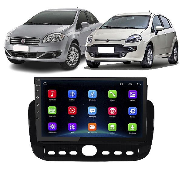 Kit Multimídia Android Punto 2013-2017 Linea 2016 2017 9" Tv Online GPS Bluetooth WiFi USB Rádio FM