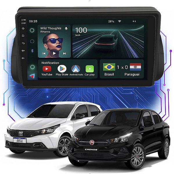 KIT MULTIMIDIA ANDROID 4GB/64GB 9" ARGO 18/26 FIAT CAR