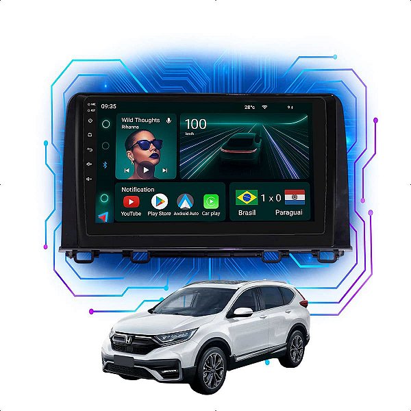 Kit Multimidia 9” Honda Crv 2017–2022 4+64GB CarPlay GPS