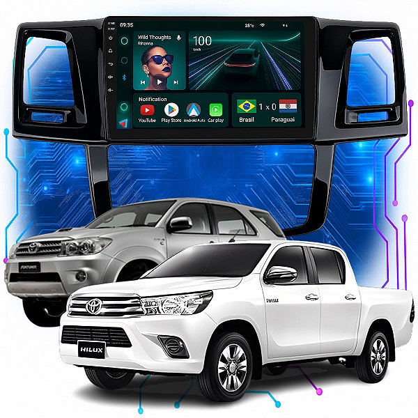 KIT MULTIMIDIA ANDROID 4GB/64GB 9" HILUX SW4 06/08 AR DIGITA