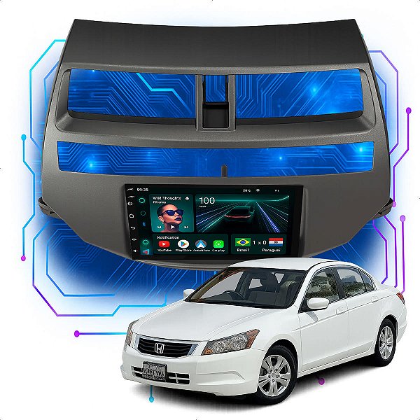 Kit Multimídia Android 7” Accord 2008-2012 | 4GB + 64GB, CarPlay e Android Auto
