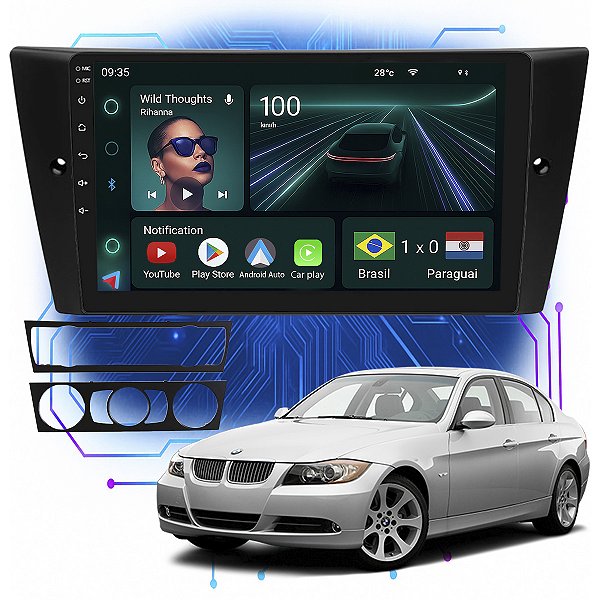 Kit MULTIMIDIA Android 4GB/64GB 9p BMW SERIE 3 E90 E093 2005 a 2012 Carplay Android Auto