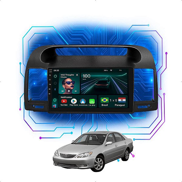 Kit Multimidia Android 4/64GB 9p Camry 2002-2006 Android Auto + Carplay Gps
