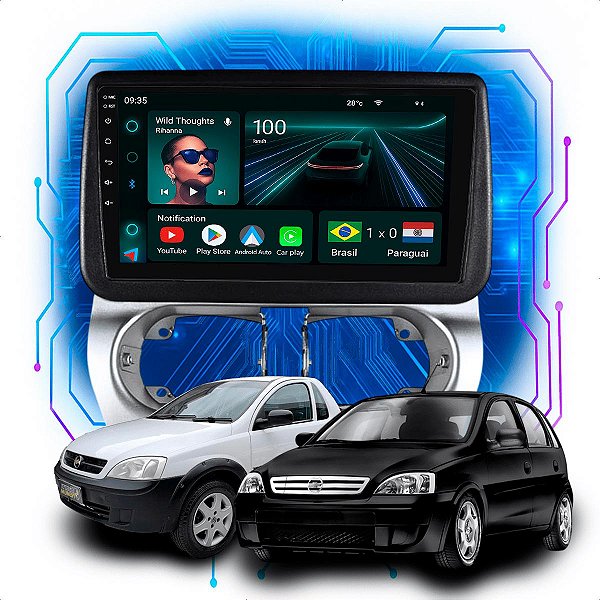 Kit Multimidia Android 4GB/64GB 9p Corsa Montana 2002-2012 Bluetooth