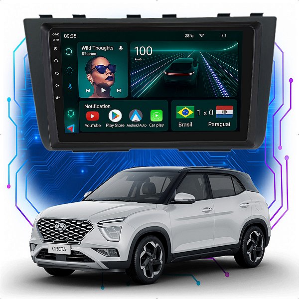 KIT MULTIMIDIA ANDROID 4GB/64GB 9" CRETA 22/24 HYUND