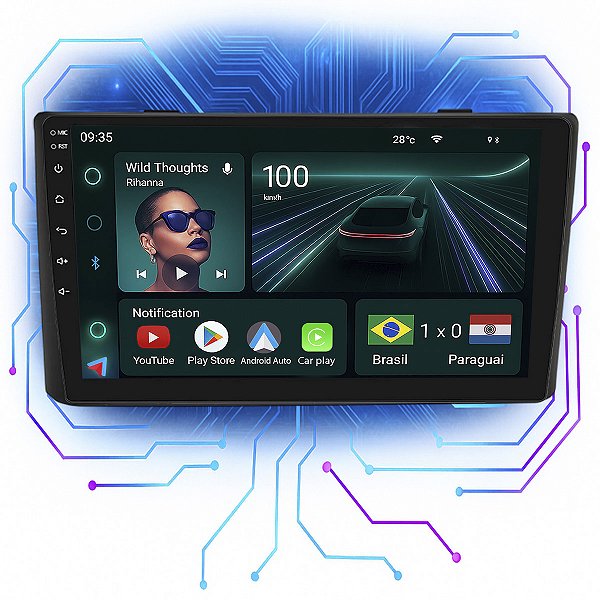 Kit Multimidia Android 4GB/64GB 9p Compatível com Daily 2013-2019 Carplay + Android Auto